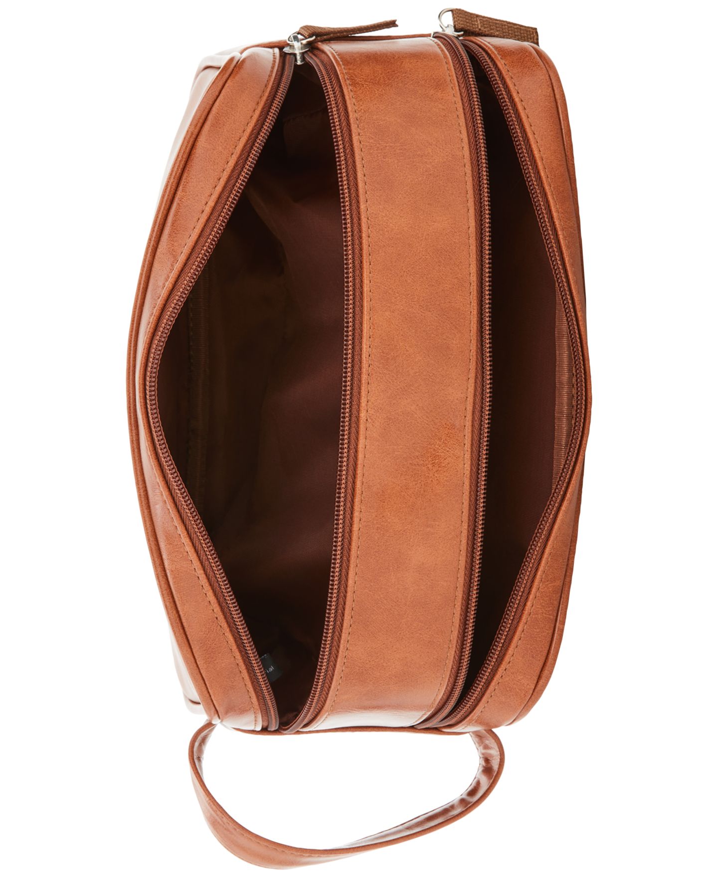 Мужские сумки Perry Ellis Portfolio Double Zip-Top Shave Kit, цвет: Рыжевато-коричневый — фото 2