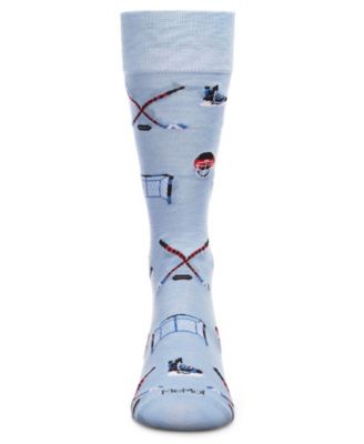 Men's Hockey Loving Rayon from Bamboo Blend Novelty Crew Socks