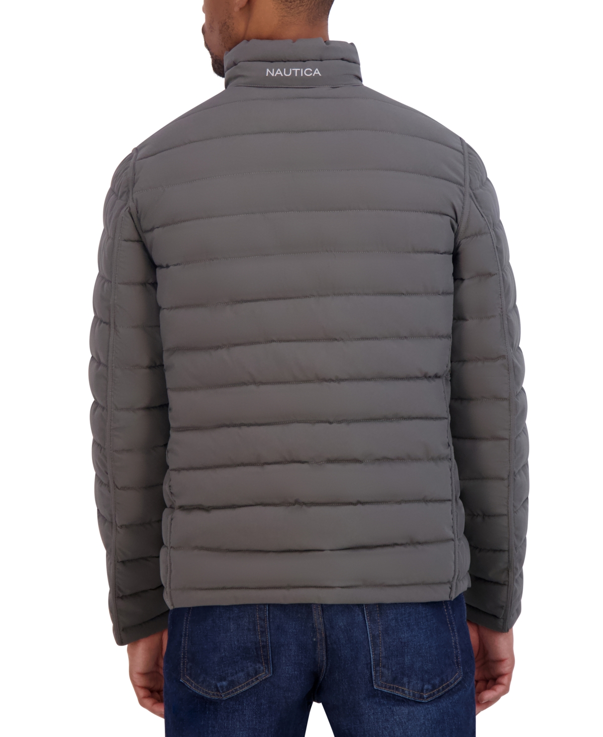 Nautica Men's Reversible Quilted Puffer Jacket In Black,grey