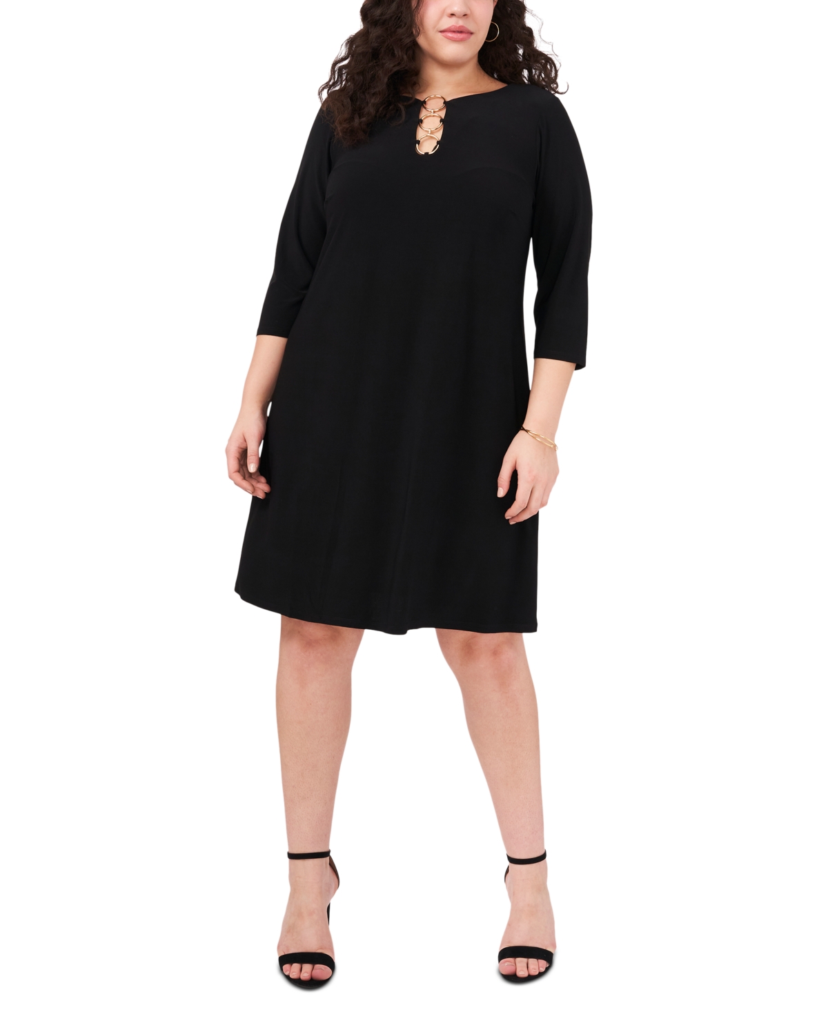 Msk Plus Size Three-ring Dress In Black | ModeSens