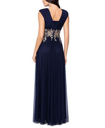 Betsy Adam Petite Embroidered Grecian Pleated Gown Macy s