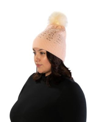 Scattered Crystal Pom Beanie