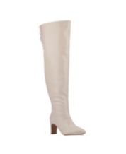 White thigh high boots size best sale 11