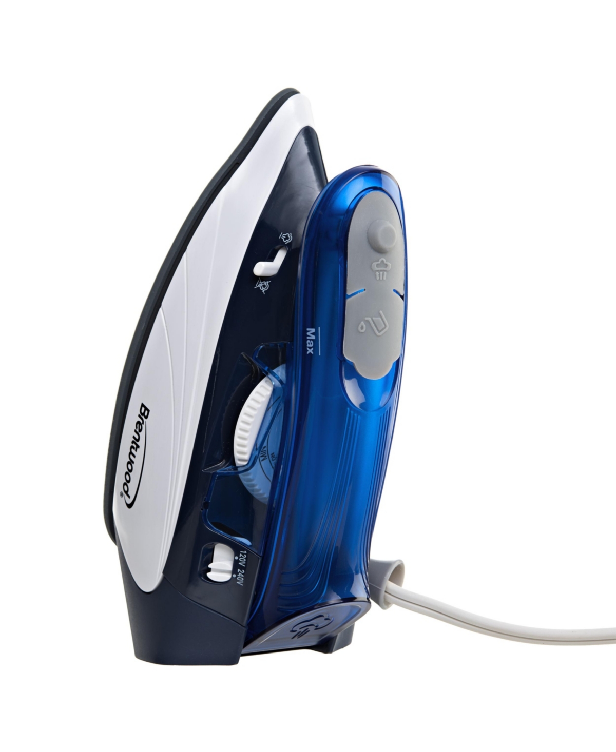 Brentwood Appliances Brentwood 1100 Watt Dual Voltage Nonstick Travel Iron with Steam - Blue