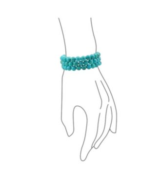 Stackable Set Of 3 Natural Stone Round Bead 8MM Multi Strand Stretch Bracelet