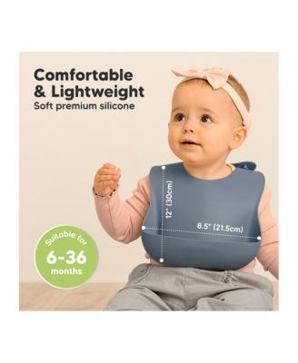 2-Pack Silicone Bibs For Babies, Food Grade Silicone Baby Bibs for Eating, Feeding, Toddler Bibs, Boys, Girls