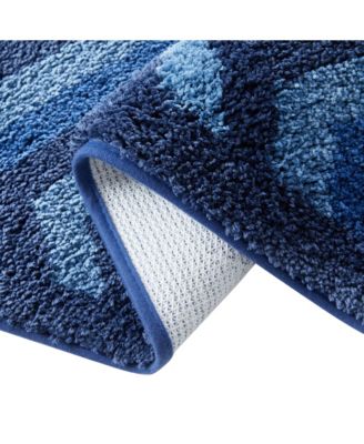 2 Piece Ultra Soft Non-Slip Shaggy Bath Rug - Chevron Design - Large & Small