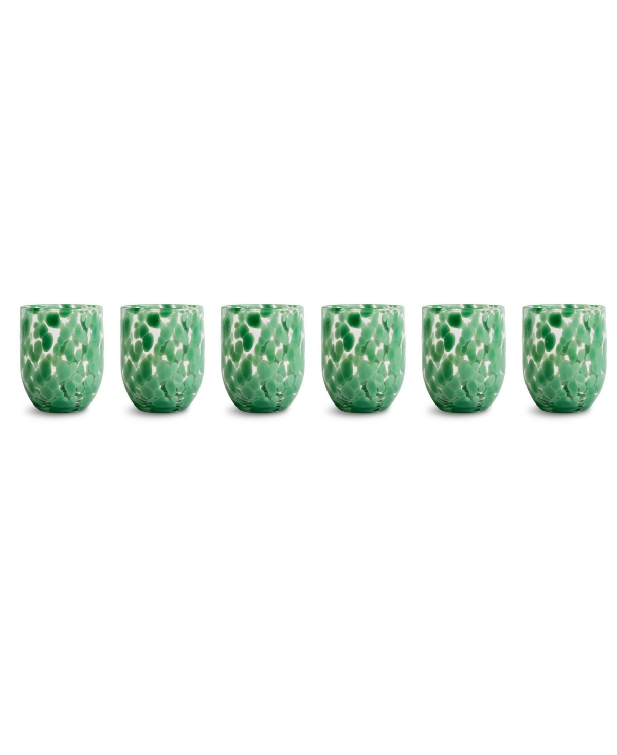 Byon Confetti Glass Tumblers, Set Of 6 In Green
