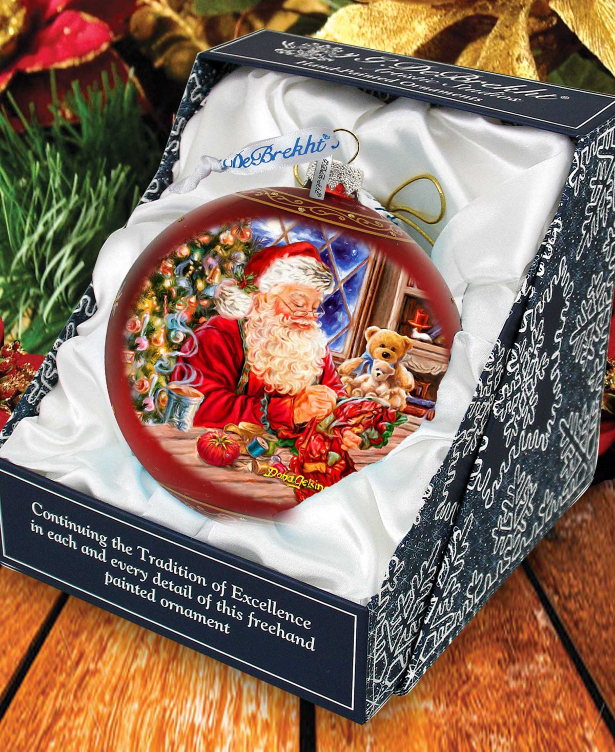 Designocracy Getting Ready For Holidays Santa Lg Glass Holiday Ornaments D. Gelsinger In Multi Color