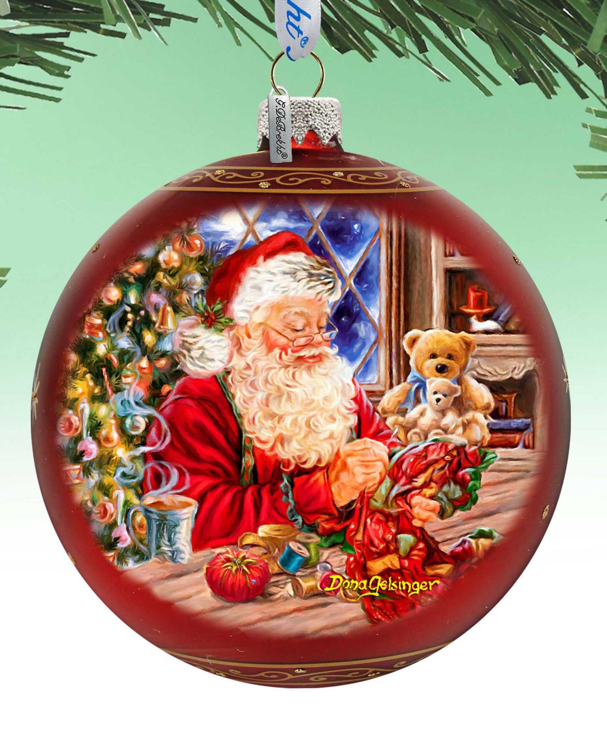Designocracy Getting Ready For Holidays Santa Lg Glass Holiday Ornaments D. Gelsinger In Multi Color