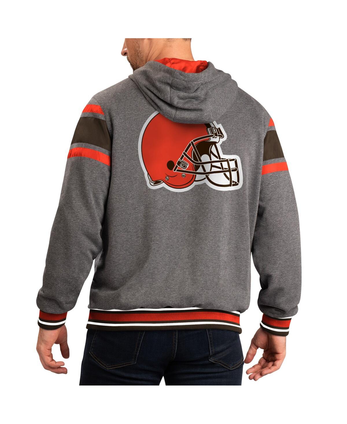 Shop G-iii Sports By Carl Banks Men's  Brown, Gray Cleveland Browns Extreme Full Back Reversible Hoodie Fu