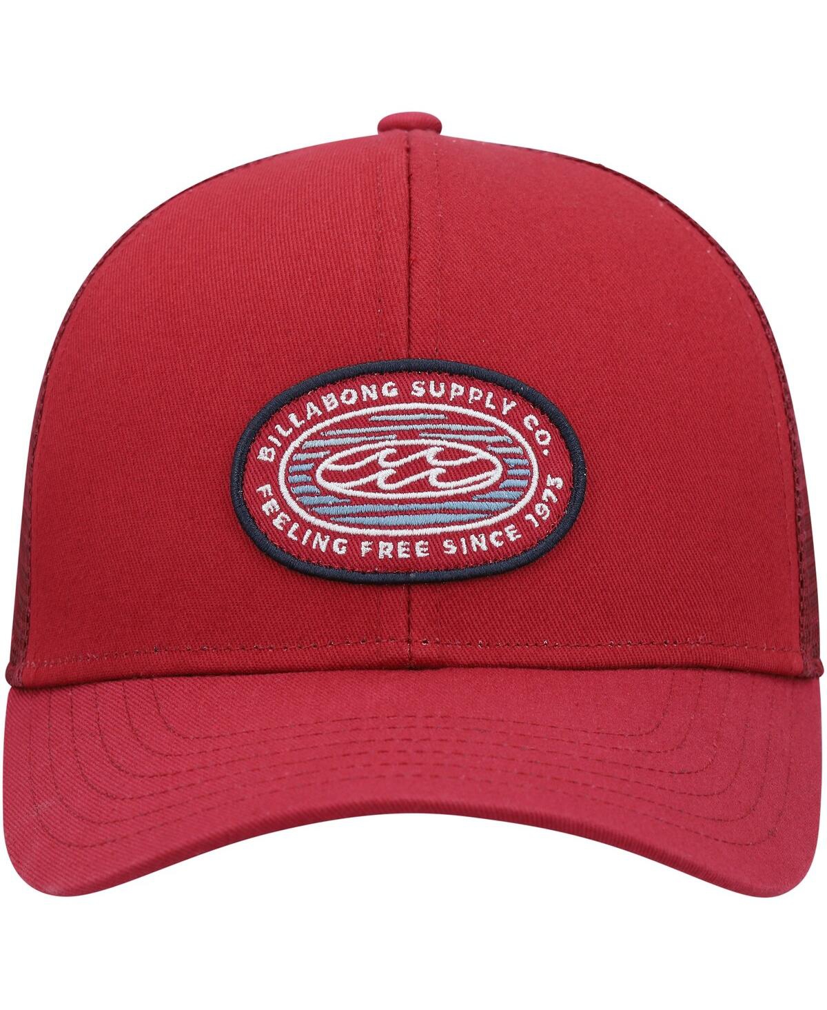 Shop Billabong Men's  Red Walled Trucker Adjustable Snapback Hat