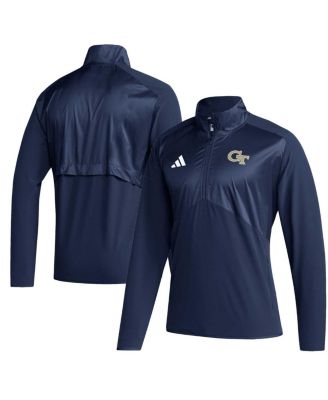 Men's Navy Georgia Tech Yellow Jackets Sideline AEROREADY Raglan Sleeve Quarter-Zip Jacket