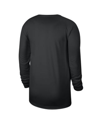 Men's and Women's Black Brooklyn Nets 2023/24 Legend On-Court Practice Long Sleeve T-shirt