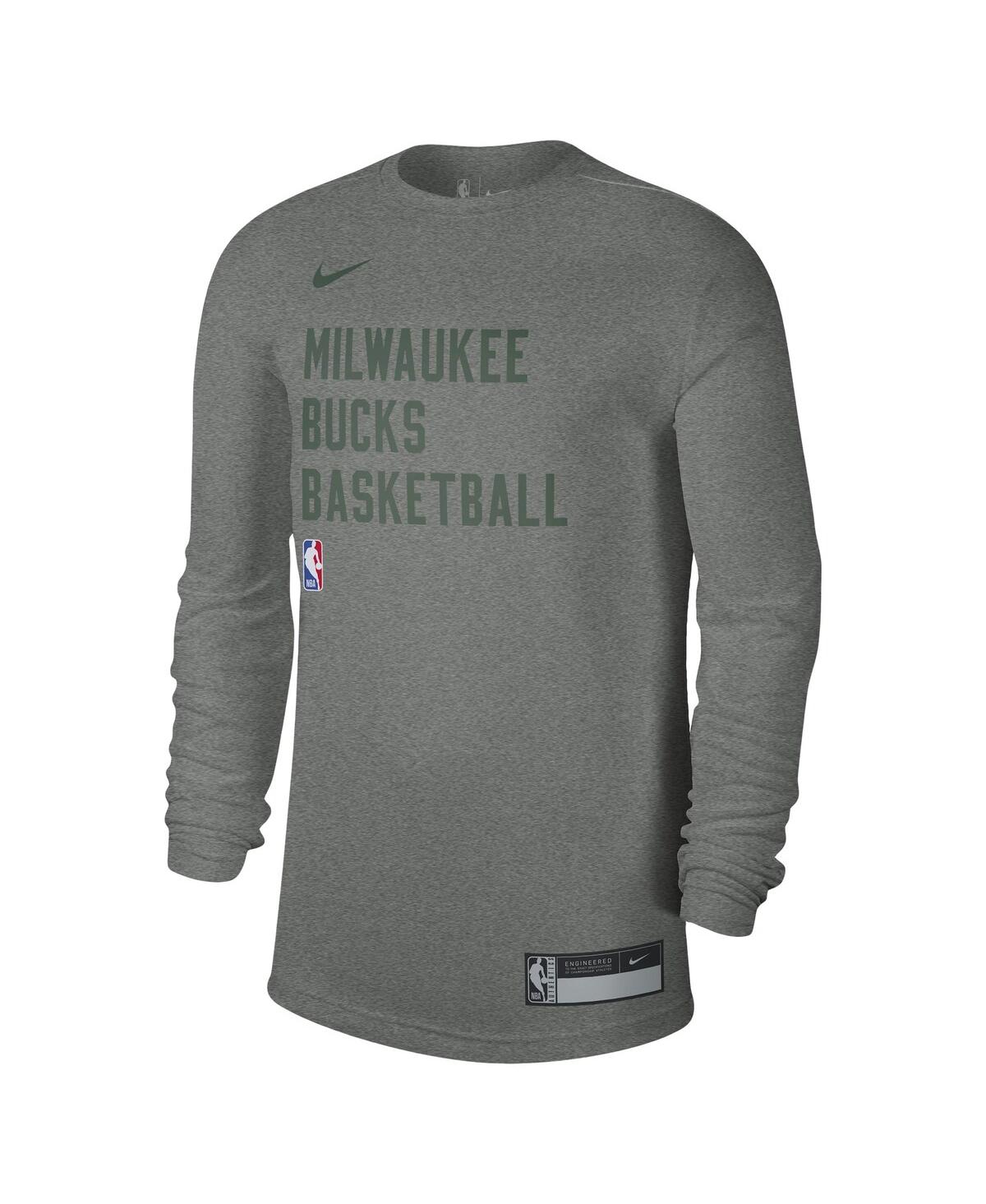 Nike Men's And Women's  Heather Gray Milwaukee Bucks 2023/24 Legend On-court Practice Long Sleeve T-s In Heather Gray
