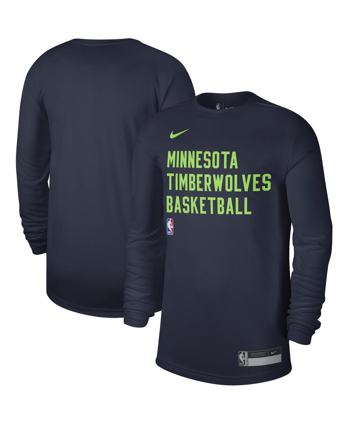 Nike Men's And Women's  Navy Minnesota Timberwolves 2023/24 Legend On-court Practice Long Sleeve T-sh In Black