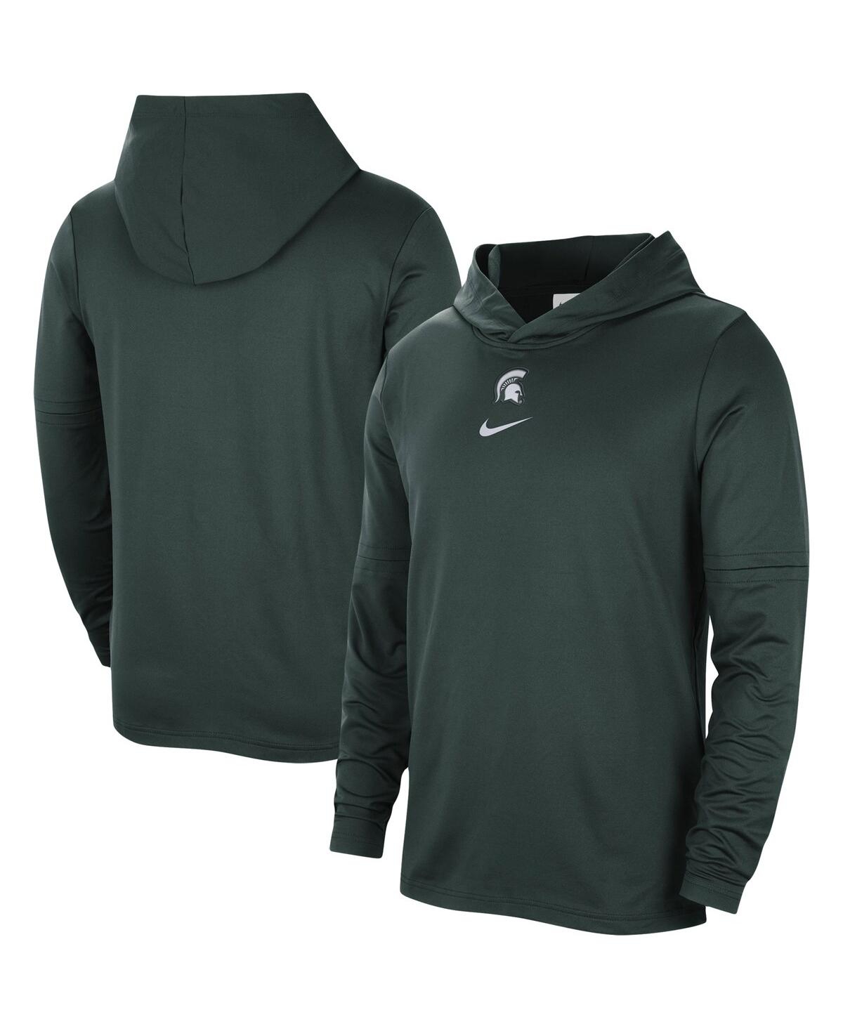 Nike Men's  Green Michigan State Spartans Player Hoodie Long Sleeve Performance T-shirt