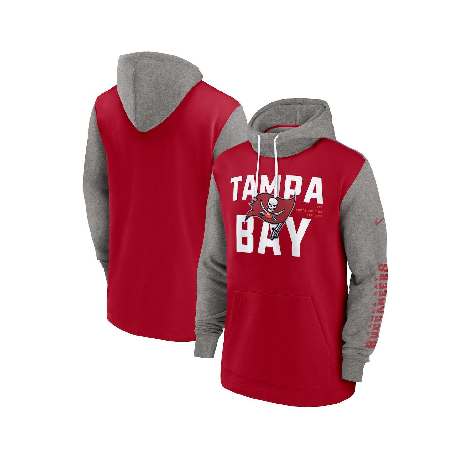Men's Red Tampa Bay Buccaneers Fashion Color Block Pullover Hoodie