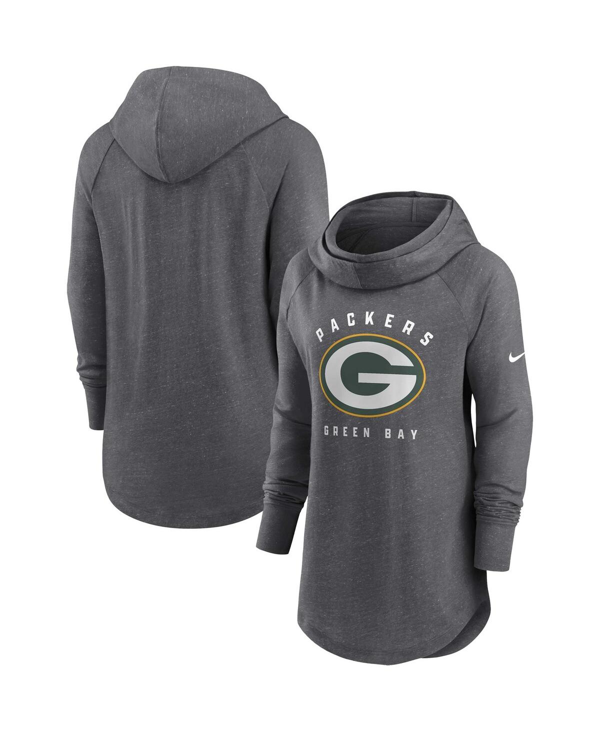 Nike Women's Team (nfl Green Bay Packers) Pullover Hoodie In Heather Charcoal