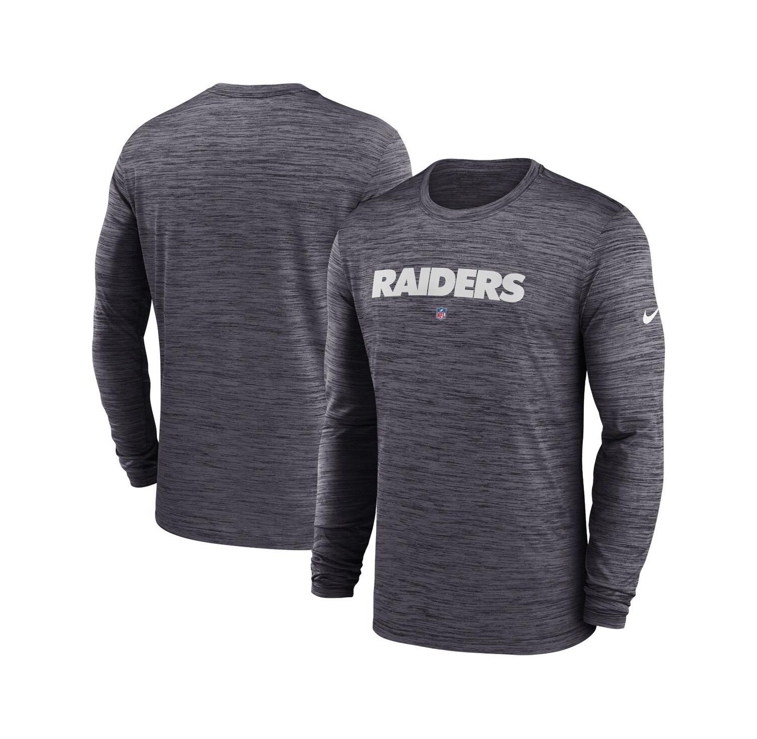 Men's Black Las Vegas Raiders Sideline Team Velocity Performance Long Sleeve T-shirt