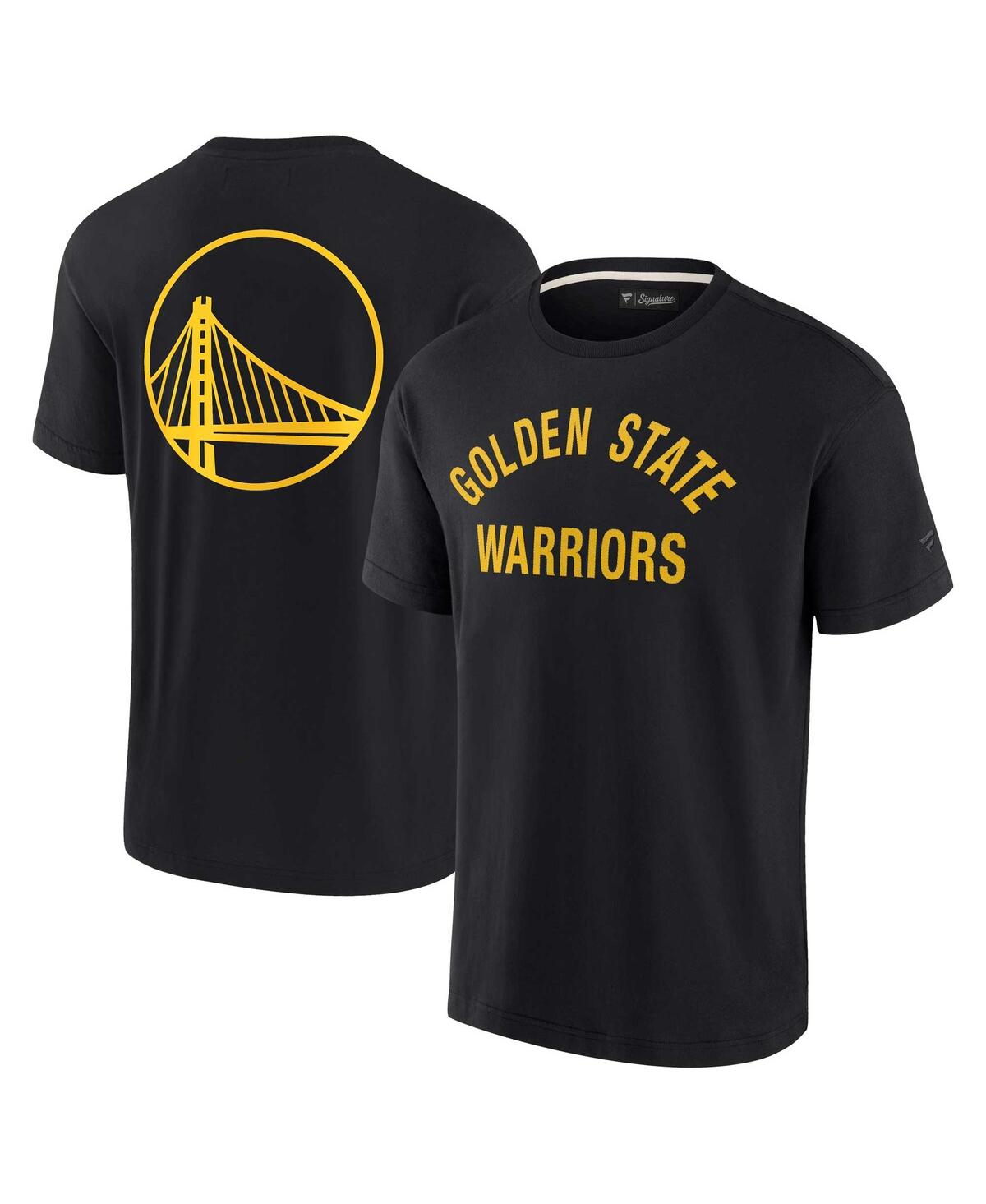 Shop Fanatics Signature Men's And Women's  Black Golden State Warriors Super Soft T-shirt