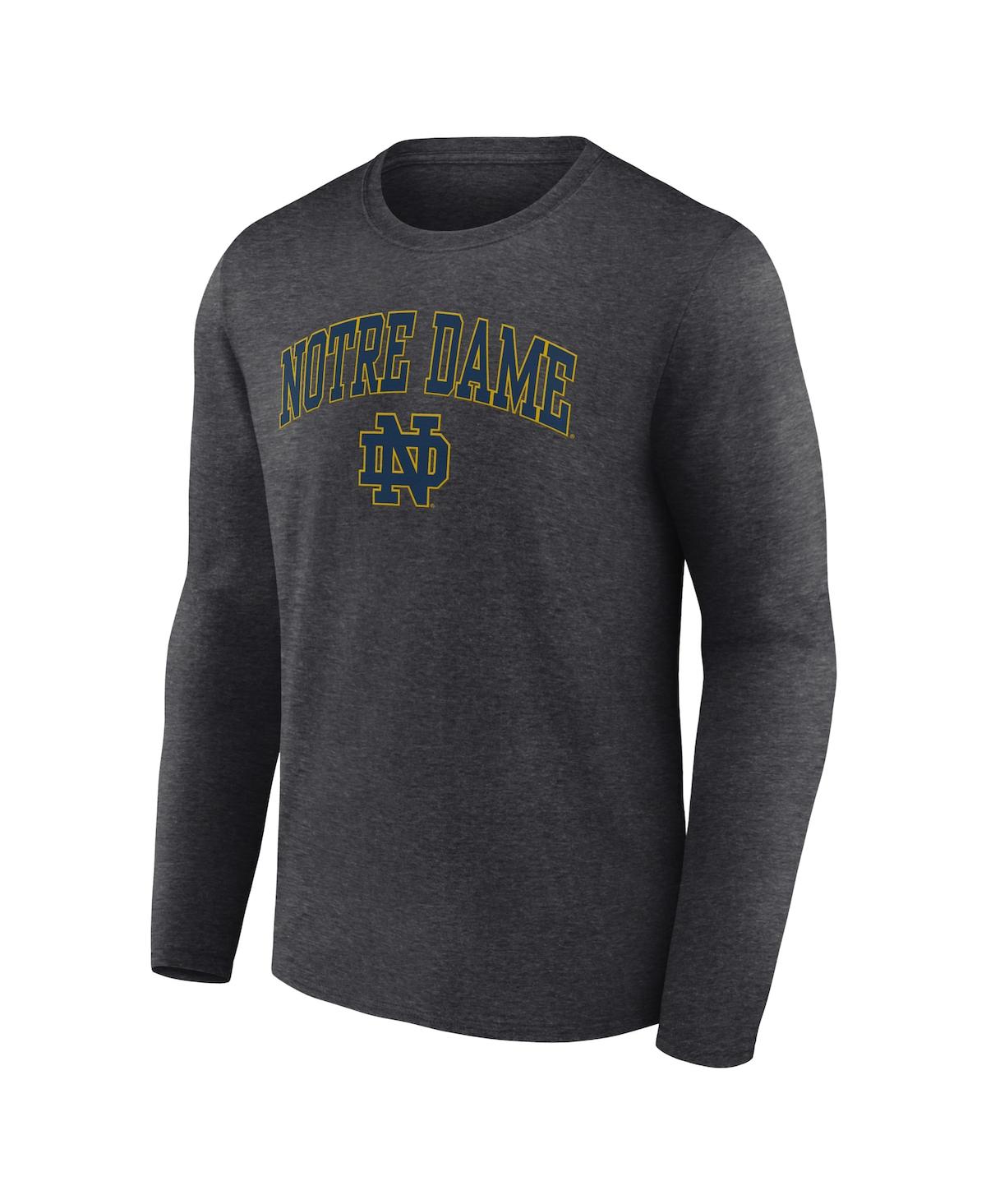 Shop Fanatics Men's  Heather Gray Notre Dame Fighting Irish Campus Long Sleeve T-shirt