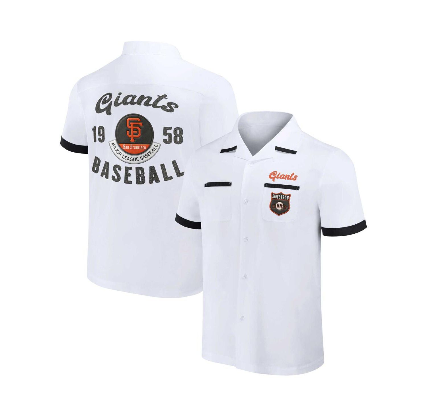 Men's Darius Rucker Collection by White San Francisco Giants Bowling Button-Up Shirt