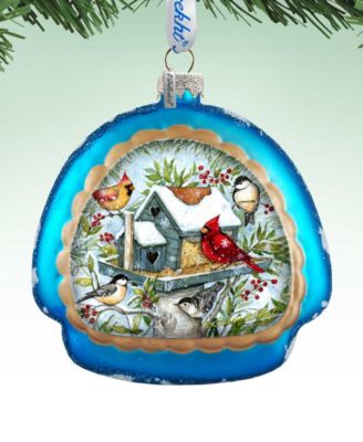 Winter Cardinals Rainbow Christmas Mercury Glass Ornaments S. Winget