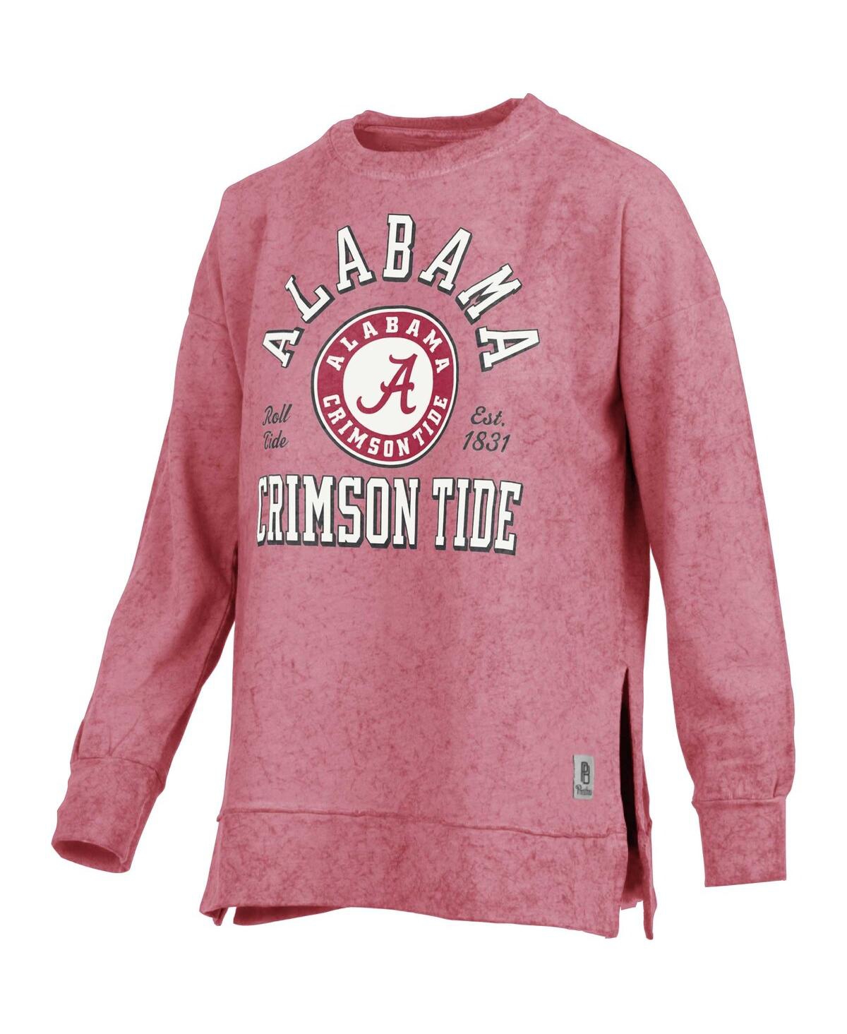 Shop Pressbox Women's  Crimson Alabama Crimson Tide Sun Washed Bishop Pullover Sweatshirt