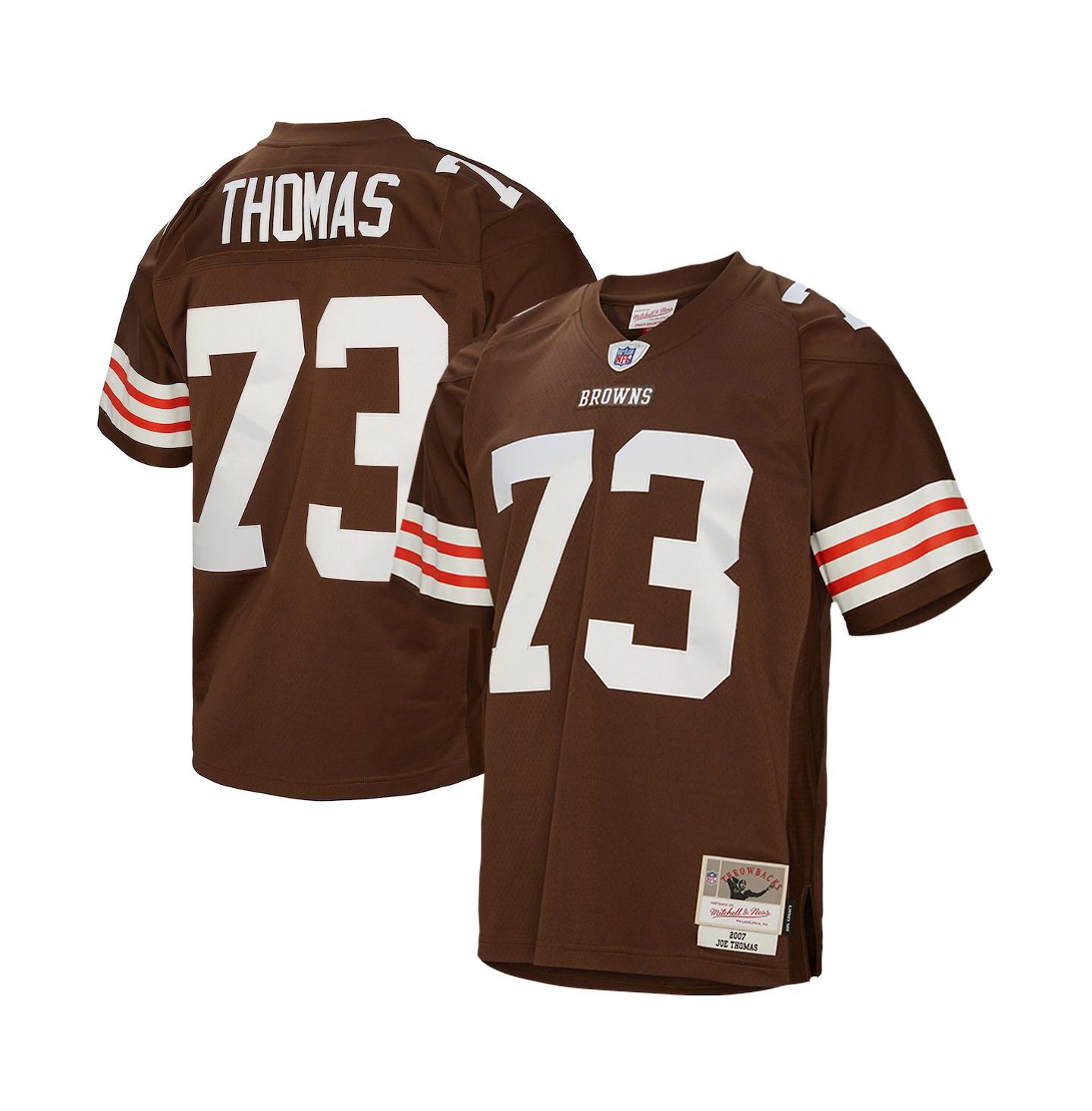 Мужской топ Mitchell & Ness Joe Thomas Brown Cleveland Browns 2007 Legacy Retired Player Jersey — фото 4
