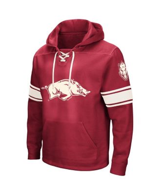 Men's Cardinal Arkansas Razorbacks Big and Tall Hockey Lace-Up Pullover Hoodie