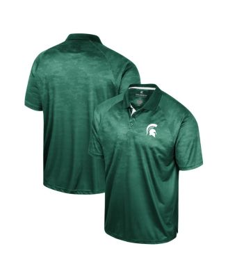Men's Green Michigan State Spartans Honeycomb Raglan Polo Shirt