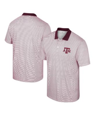 Men's White, Maroon Texas A&M Aggies Print Stripe Polo Shirt