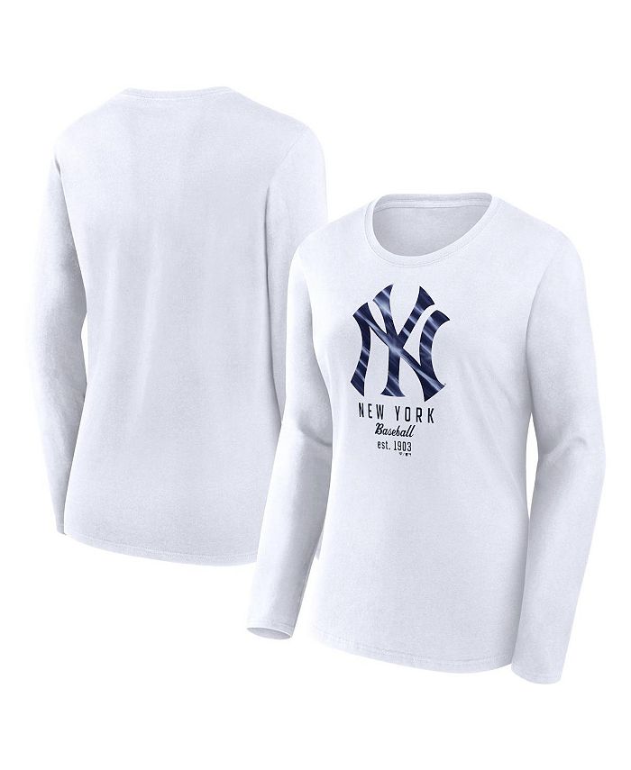 Fanatics Women's Branded White New York Yankees Long Sleeve T