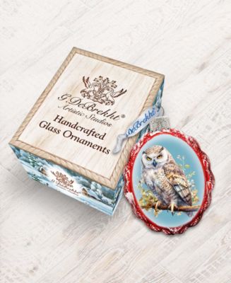 Owl Keepsake Christmas Mercury Glass Ornaments G. DeBrekht