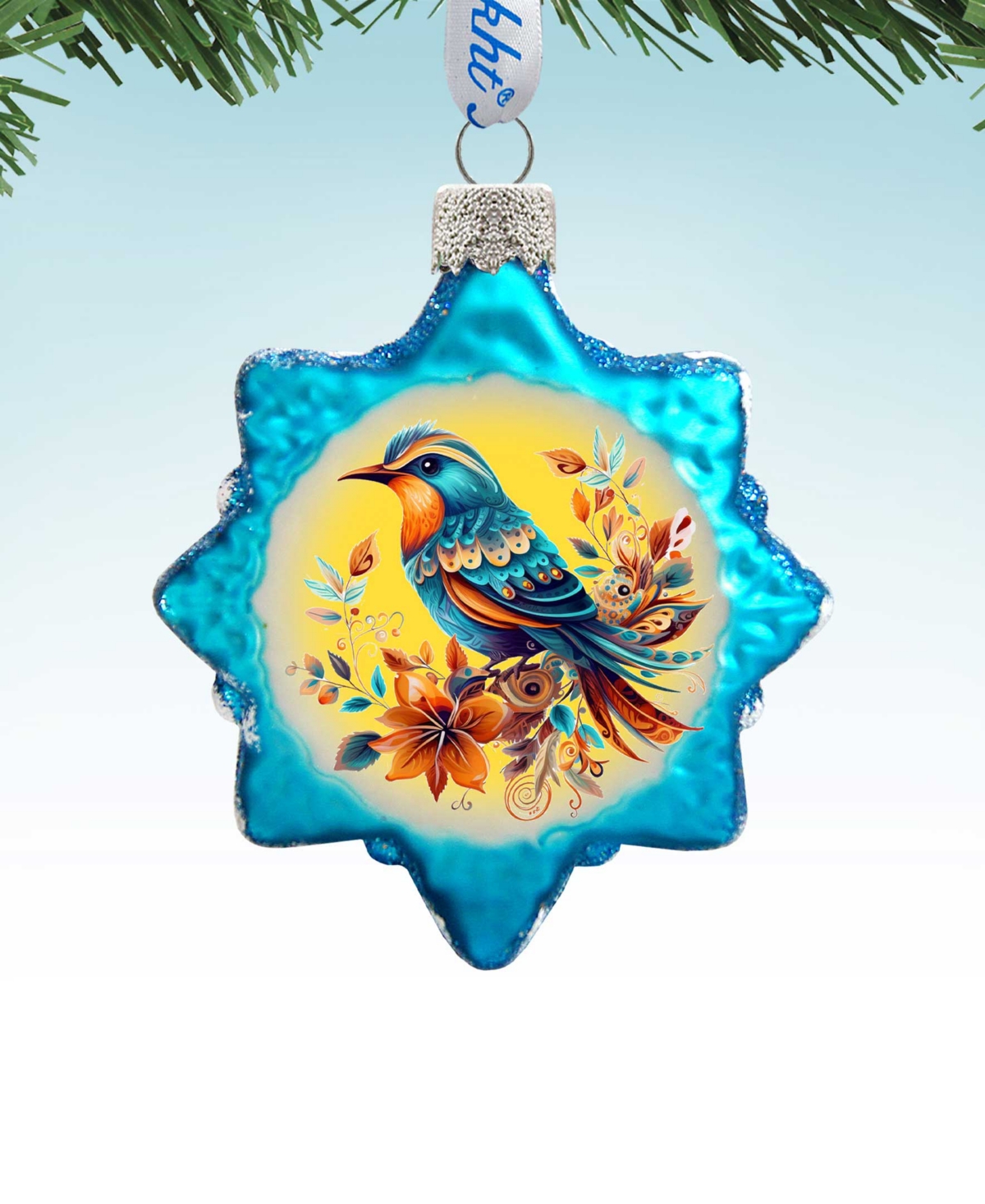 Designocracy Sparrow Keepsake Mercury Christmas Glass Ornaments G. Debrekht In Multi Color