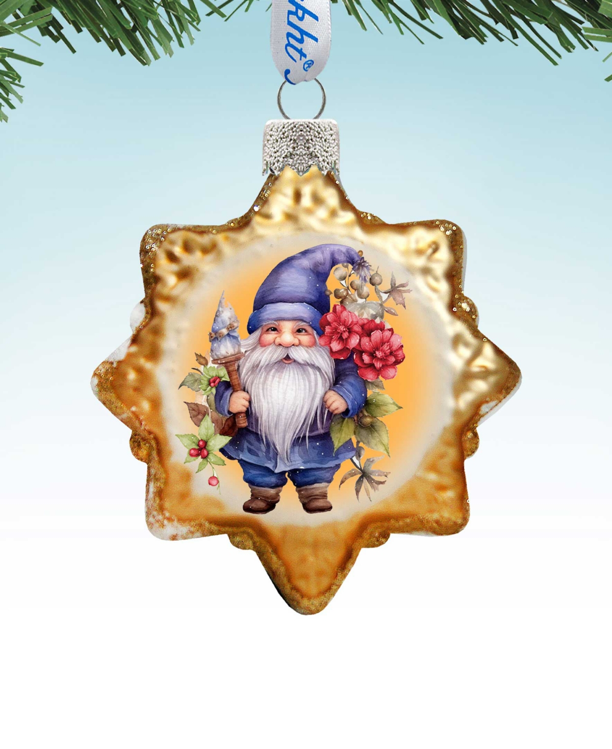 Designocracy Christmas Gnome Keepsake Holiday Mercury Glass Ornaments G. Debrekht In Multi Color