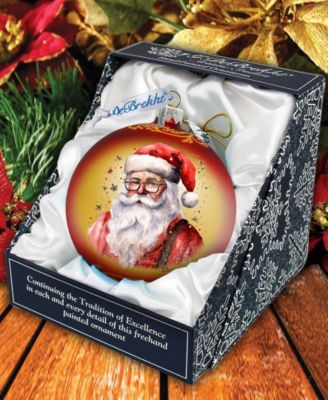 Jolly Santa Claus Ball Holiday Mercury Glass Ornaments G. DeBrekht
