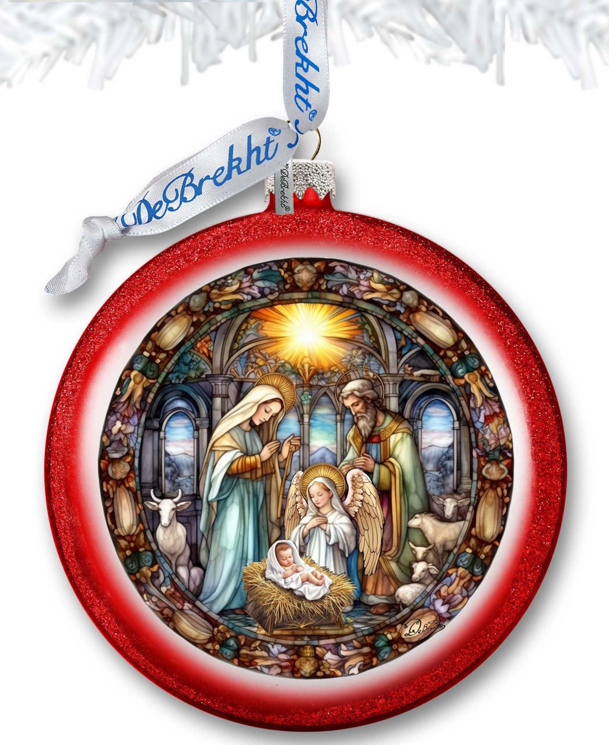 Shop Designocracy Guiding Light Nativity Scene Ball Mercury Christmas Glass Ornaments G. Debrekht In Multi Color