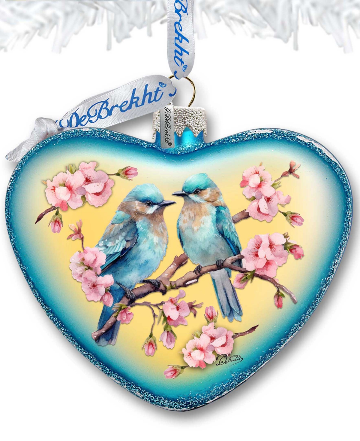 Designocracy Blooming Love Heart Christmas Mercury Glass Ornaments G. Debrekht In Multi Color