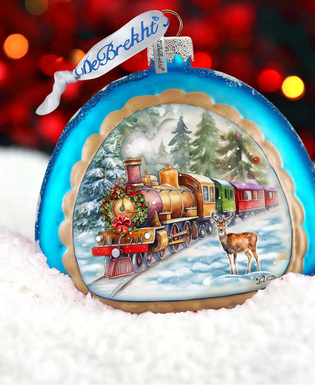 Designocracy Polar Express Rainbow Christmas Mercury Glass Ornaments G. Debrekht In Multi Color