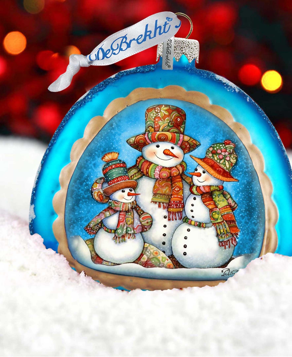 Designocracy Snowman Family Rainbow Mercury Glass Christmas Ornaments G. Debrekht In Multi Color
