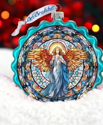 Love Harmony Angel Wreath Mercury Glass Christmas Ornaments G. DeBrekht