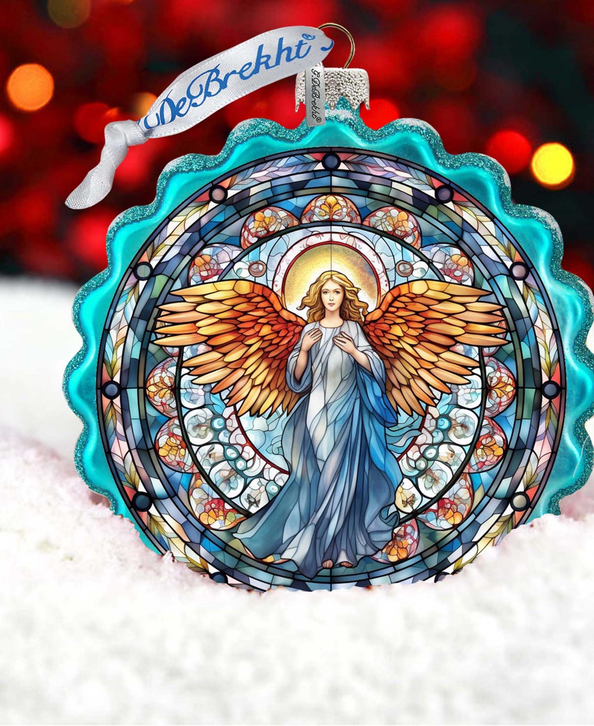 Designocracy Love Harmony Angel Wreath Mercury Glass Christmas Ornaments G. Debrekht In Multi Color
