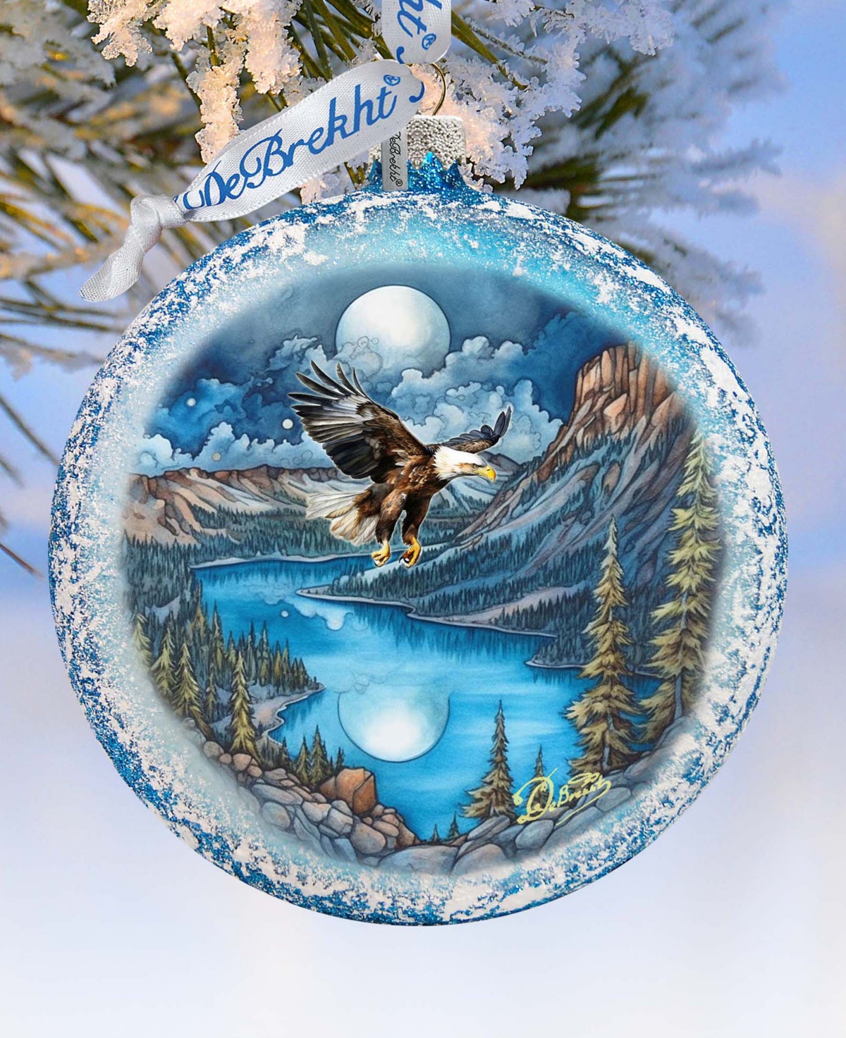 Designocracy Flying Eagle Mercury Glass Christmas Ornaments G. Debrekht In Multi Color