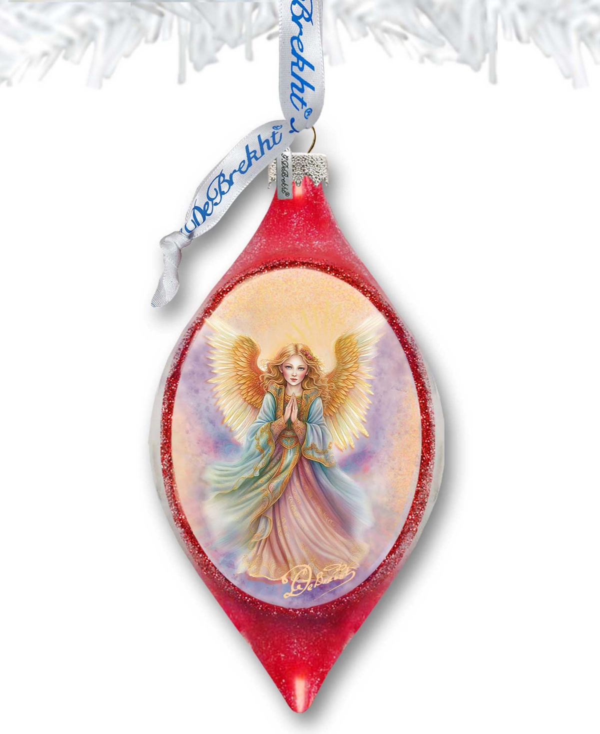 Designocracy Angel Drop Christmas Mercury Glass Ornaments G. Debrekht In Multi Color