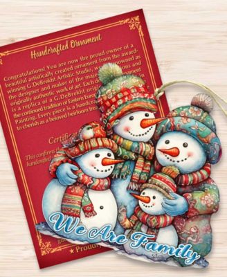 Snowmen Family Christmas Wooden Ornaments Holiday Decor G. DeBrekht