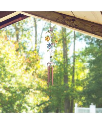 34" Long Hummingbird with Flower Suncatcher Wind Chime Home Decor Perfect Gift for House Warming, Holidays and Birthdays