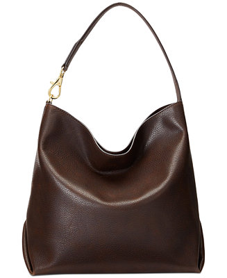 Lauren Ralph Lauren Waxed Leather Large Kassie Shoulder Bag - Macy's