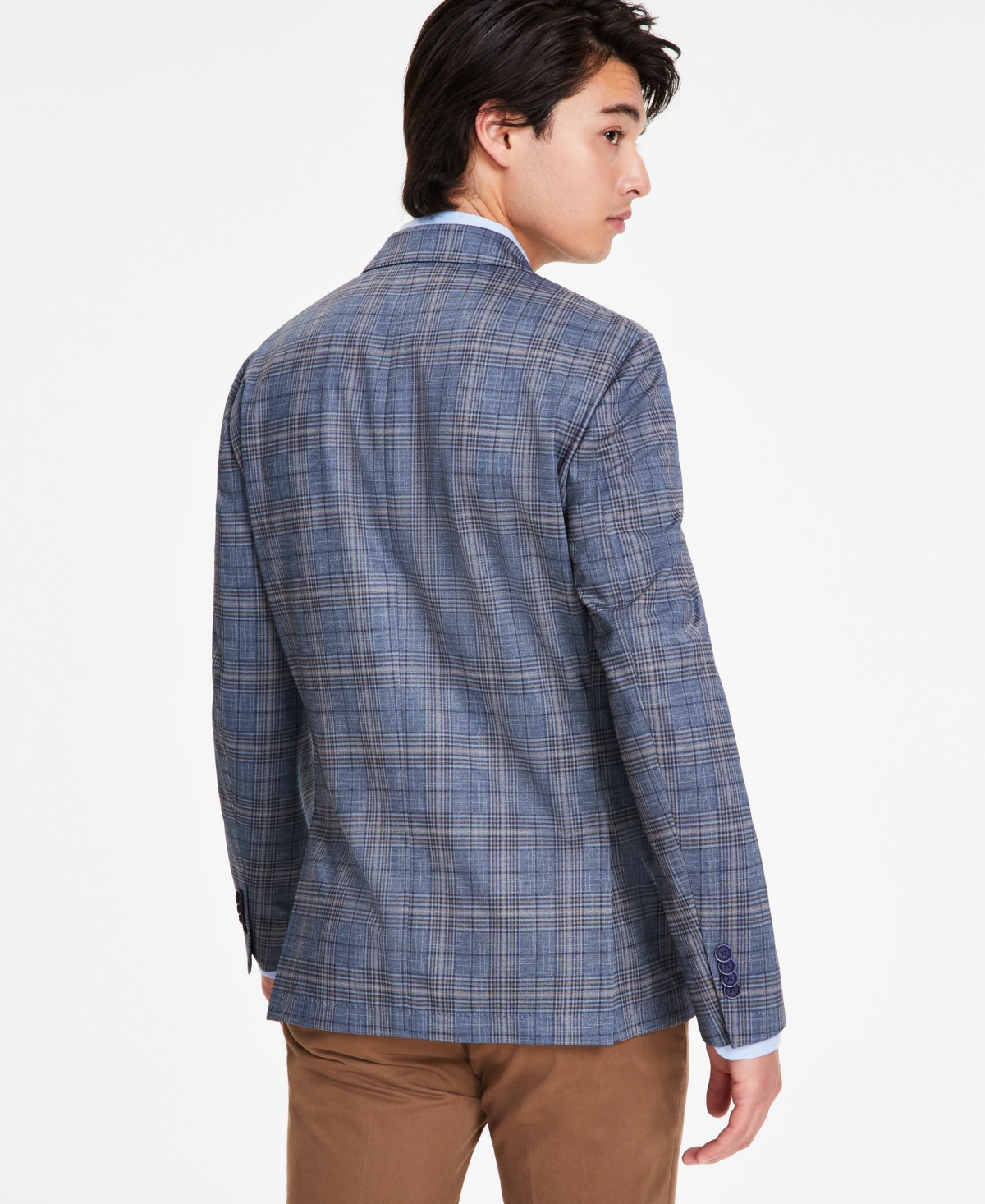 Bar Iii Men's Plaid Knit Slim-Fit Sport Coat, Created for Macy's